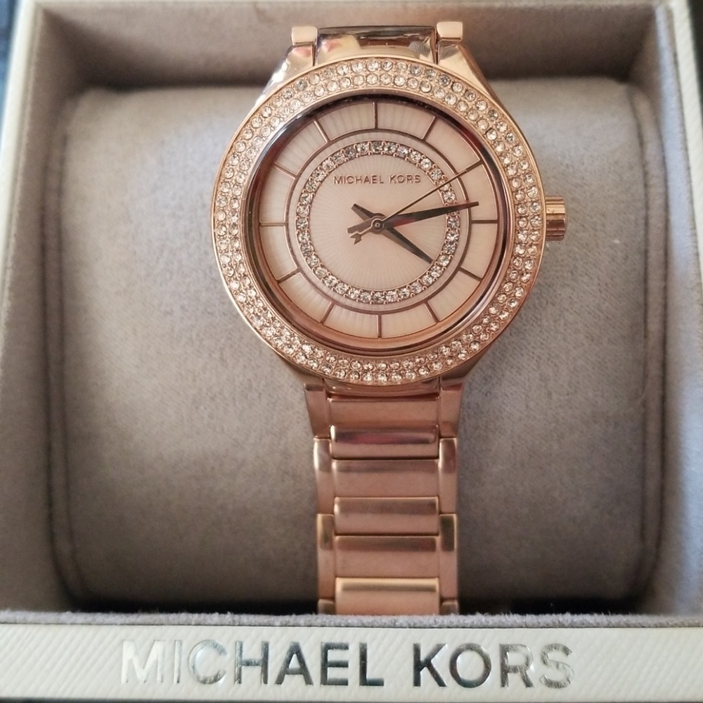 NWT Michael Kors Rose Gold Pavé Embellished Watch